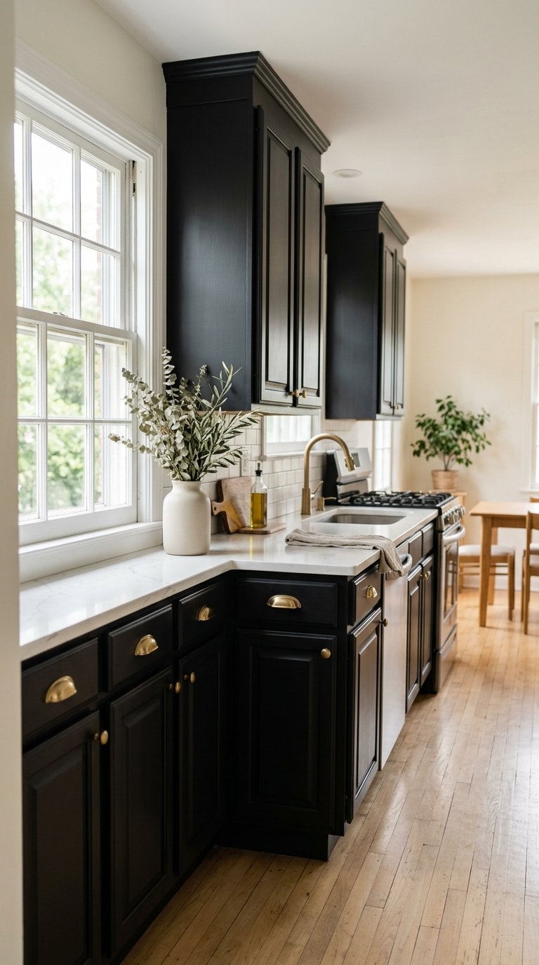 Paint Existing Cabinets Black Instead of Replacing Them