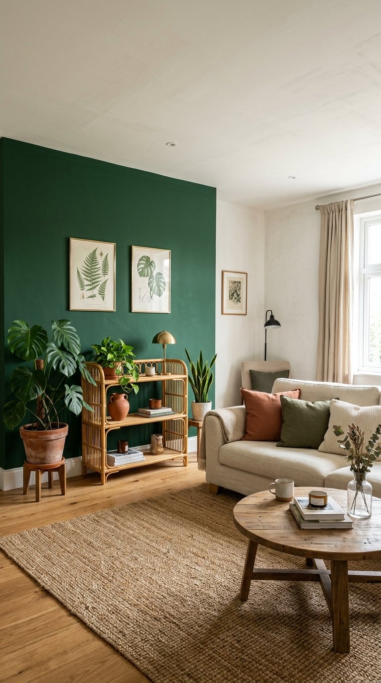 Paint One Accent Wall in Deep Jungle Green