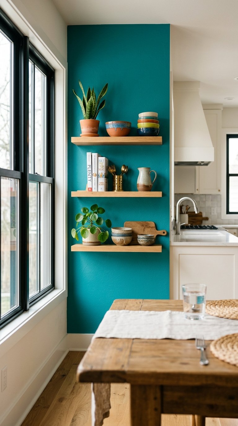 Paint One Kitchen Wall in a Bold Summer Color