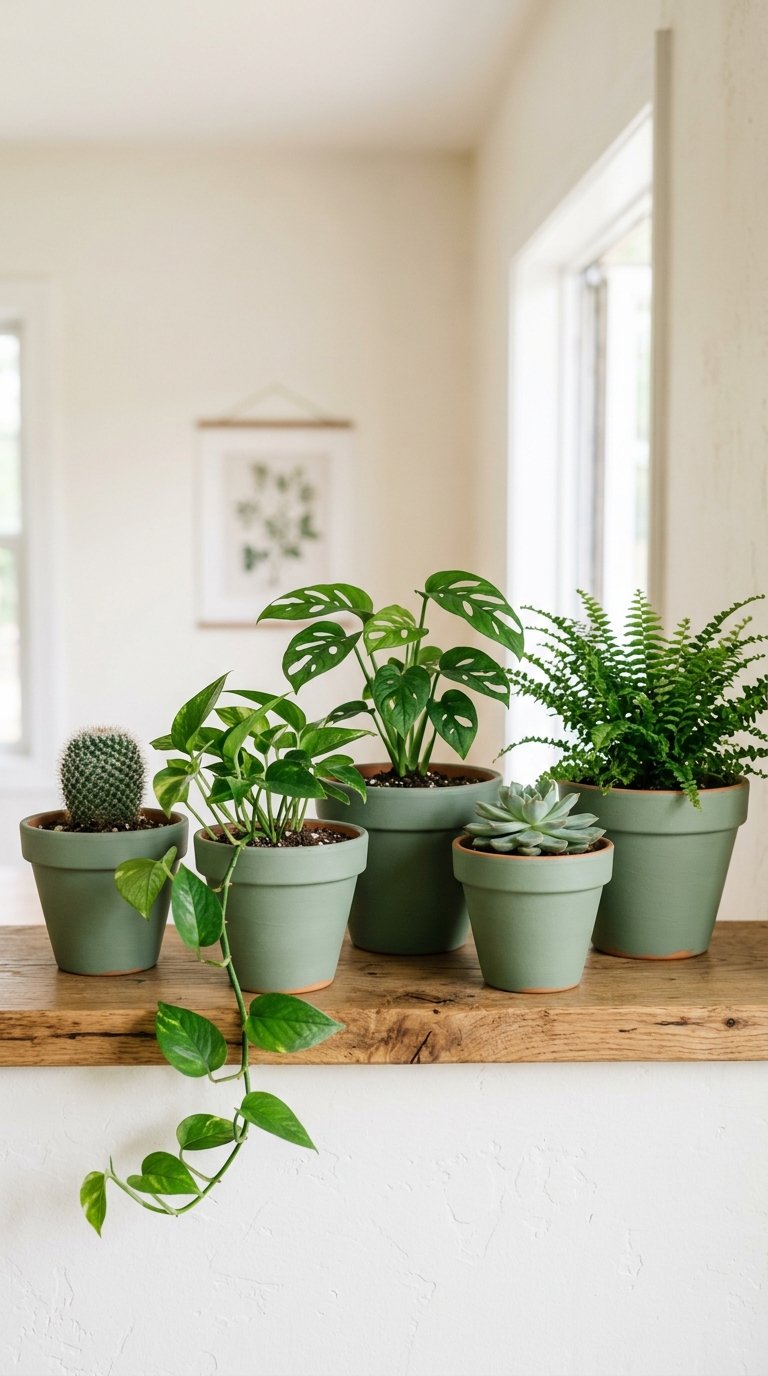 Paint Terracotta Pots in Earthy Tones for Cohesion