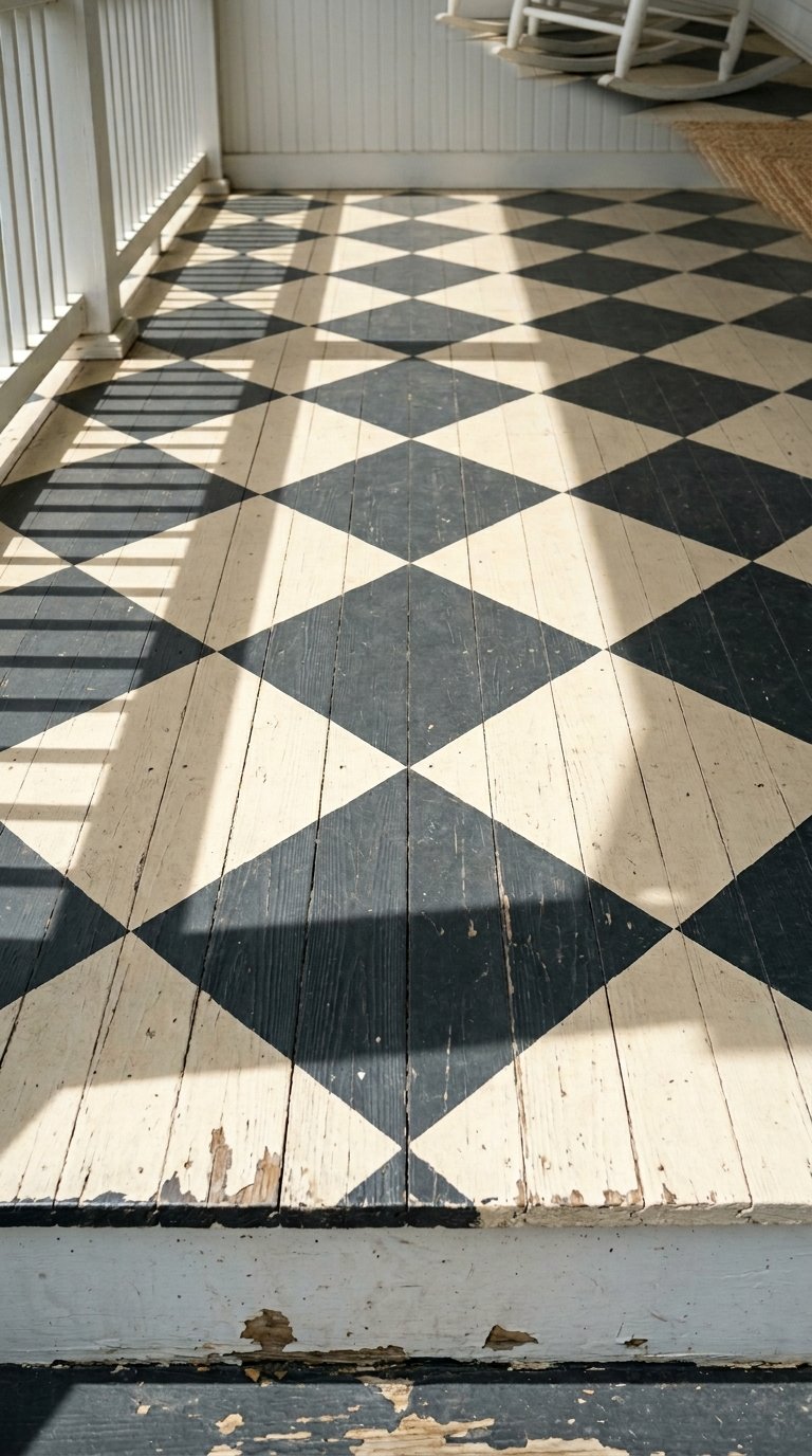 Paint Your Porch Floor in a Solid Color or Pattern