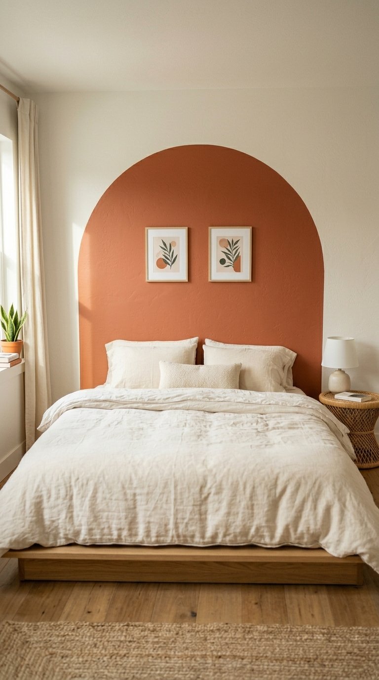 Painted Arch Behind the Bed