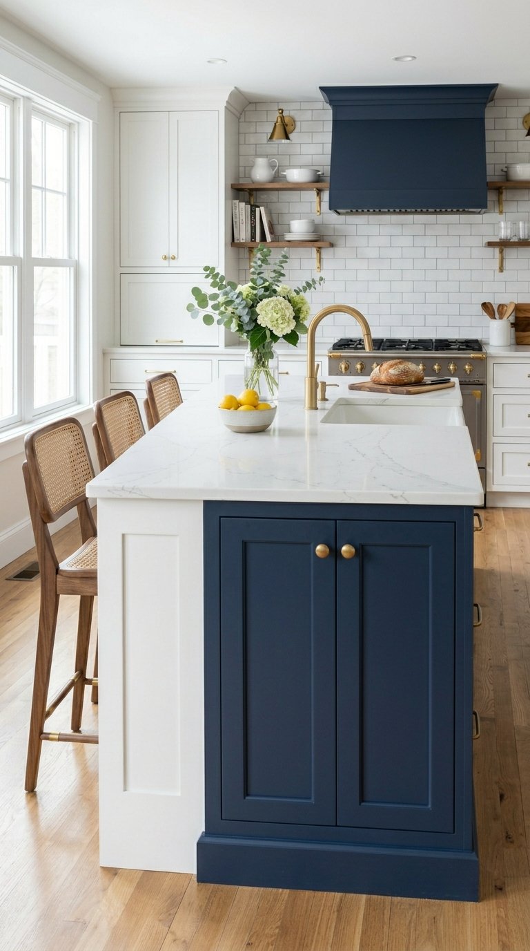  Painted Back Panel in a Contrasting Color to the Island Base