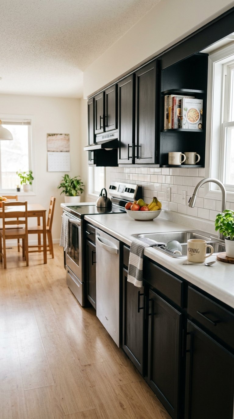 Painted Black Cabinets on a Budget