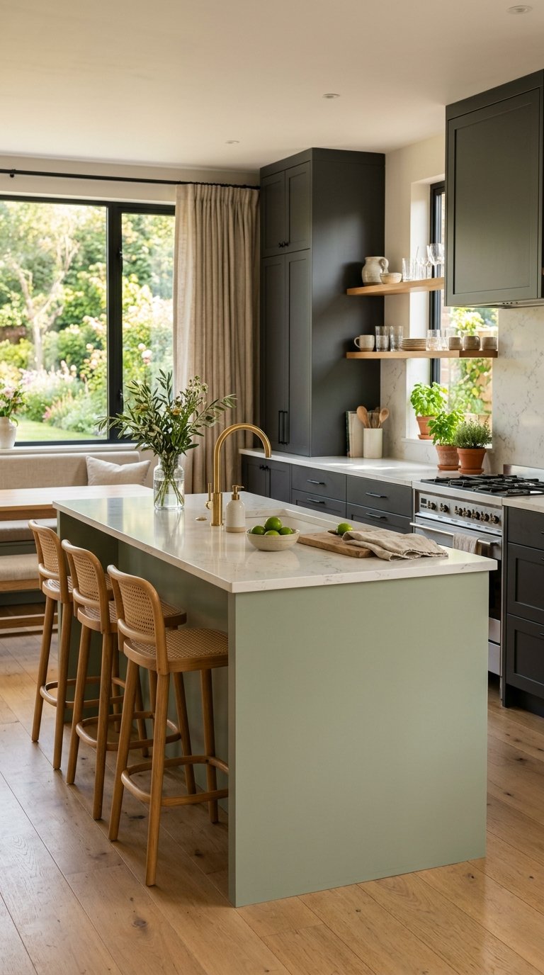 Pair Charcoal With Sage Green Accents