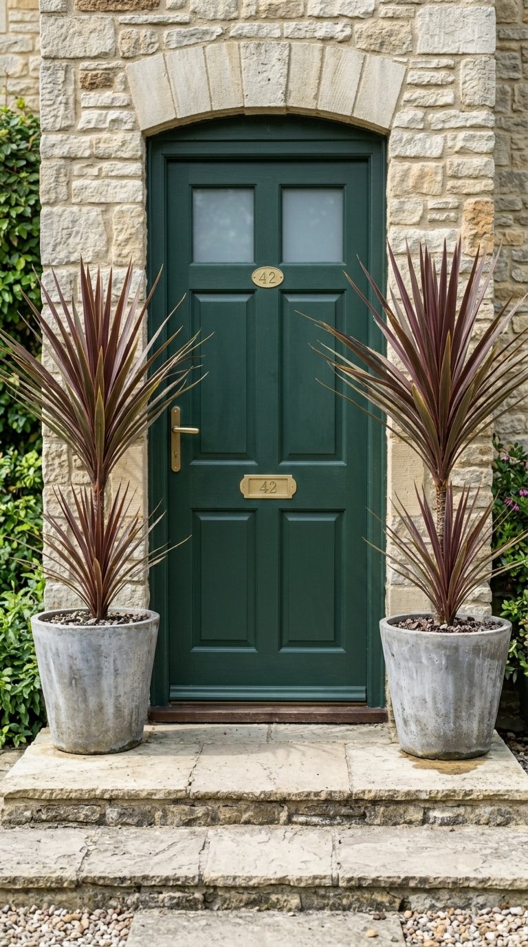 Place Large Potted Plants on Either Side of the Front Door