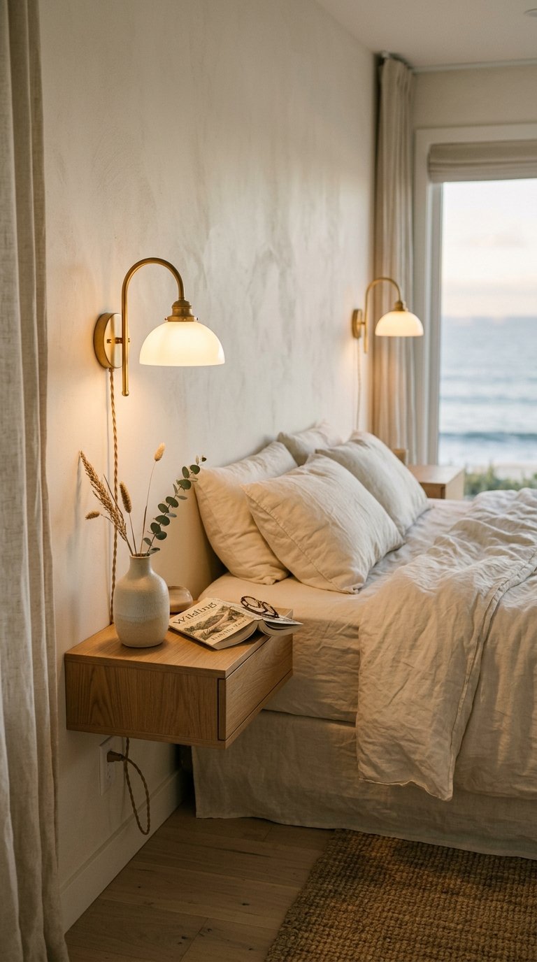 Place Plug-In Wall Sconces on Either Side of the Bed