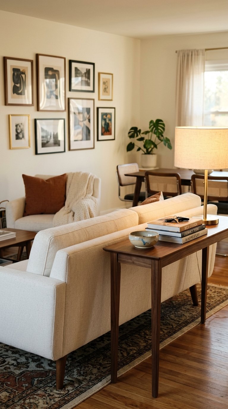 Place a Sofa Back-to-Back Against a Console Table