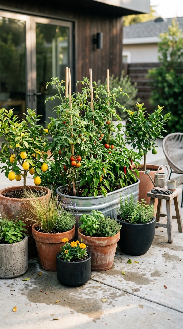 Plant a Container Garden on a Dead Concrete Patio