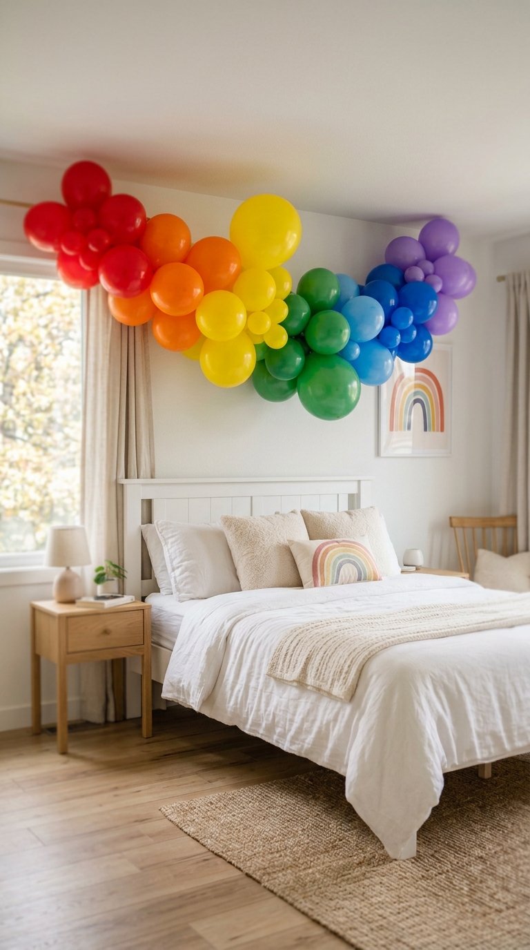Rainbow Balloon Garland Wall Installation