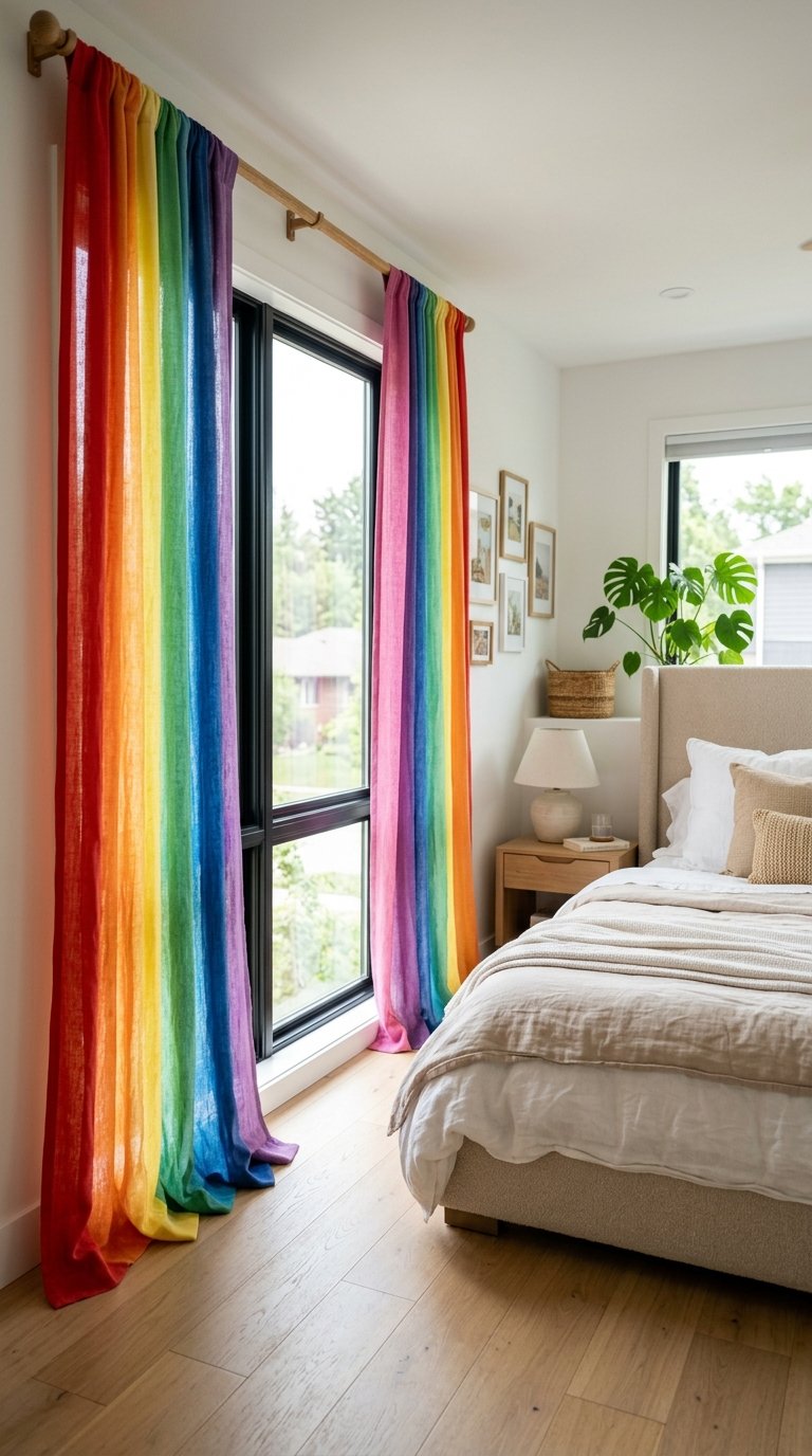 Rainbow Curtain Panels for a Dramatic Window Statement
