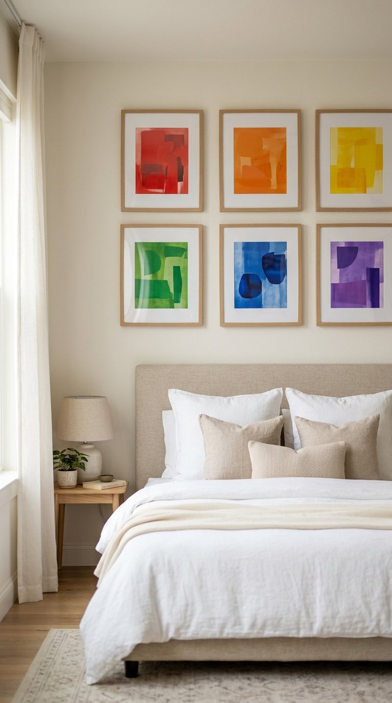 Rainbow Gallery Wall Using Framed Art Prints