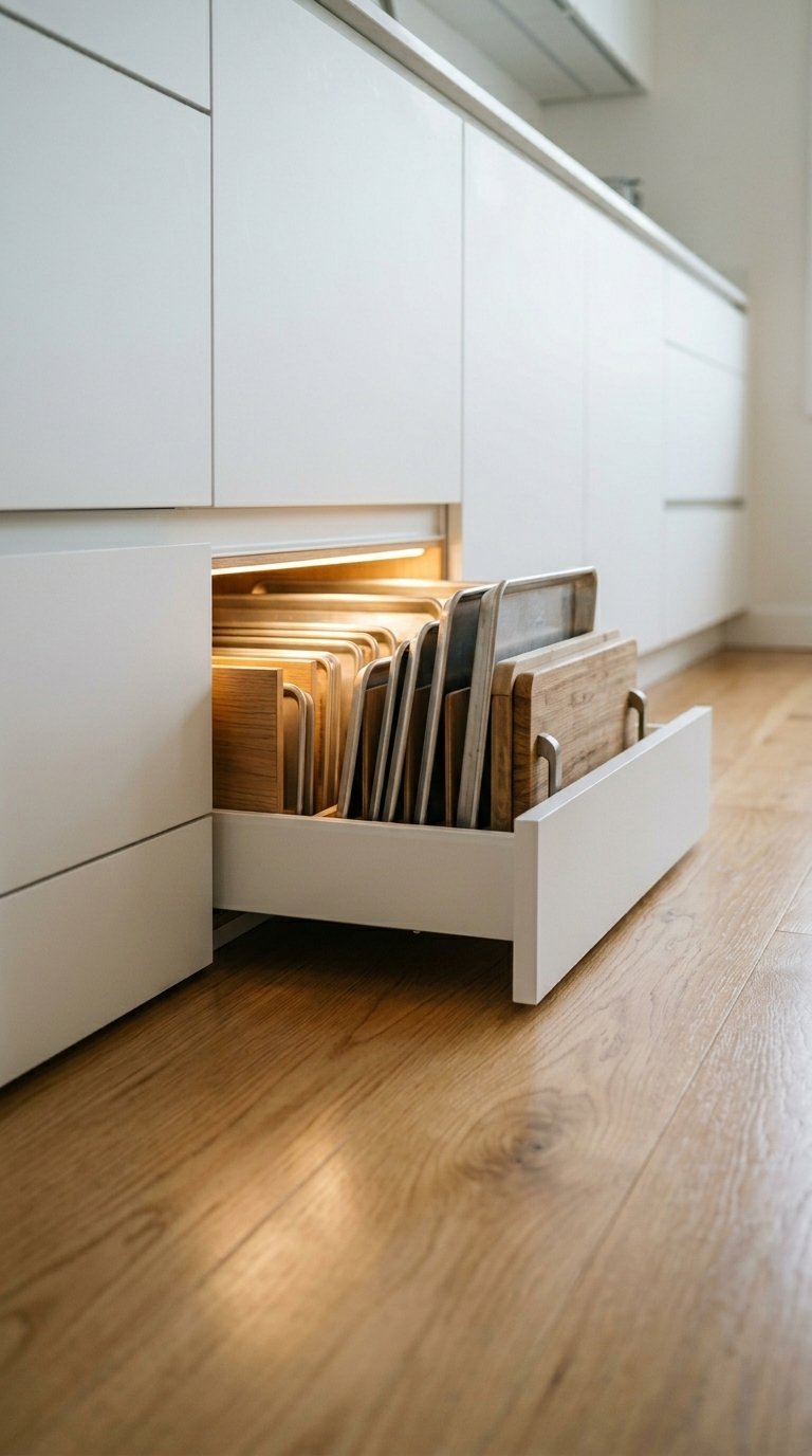 Recessed Toe-Kick Drawers for Hidden Storage