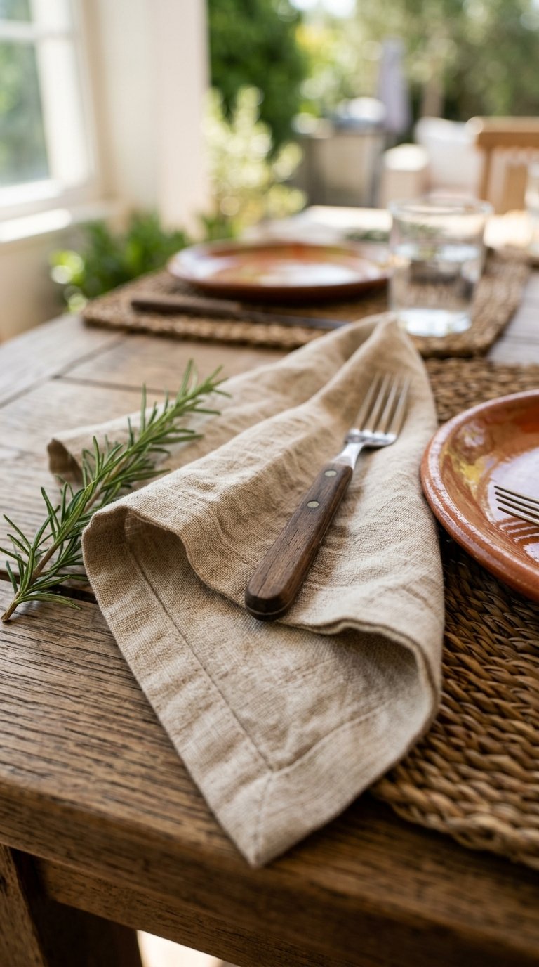 Set Out Linen Napkins in a Natural or Coastal Tone