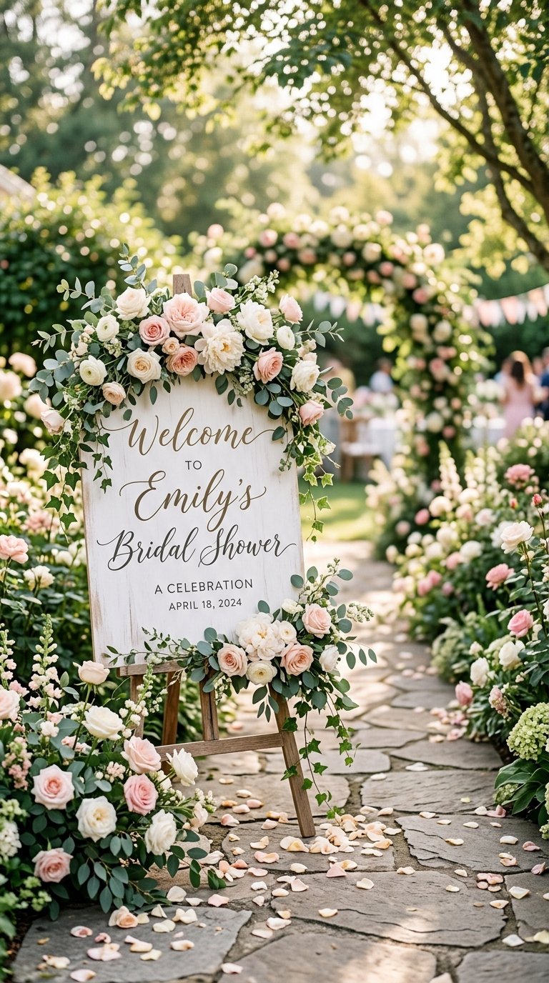 Set the Scene With a Floral Welcome Sign