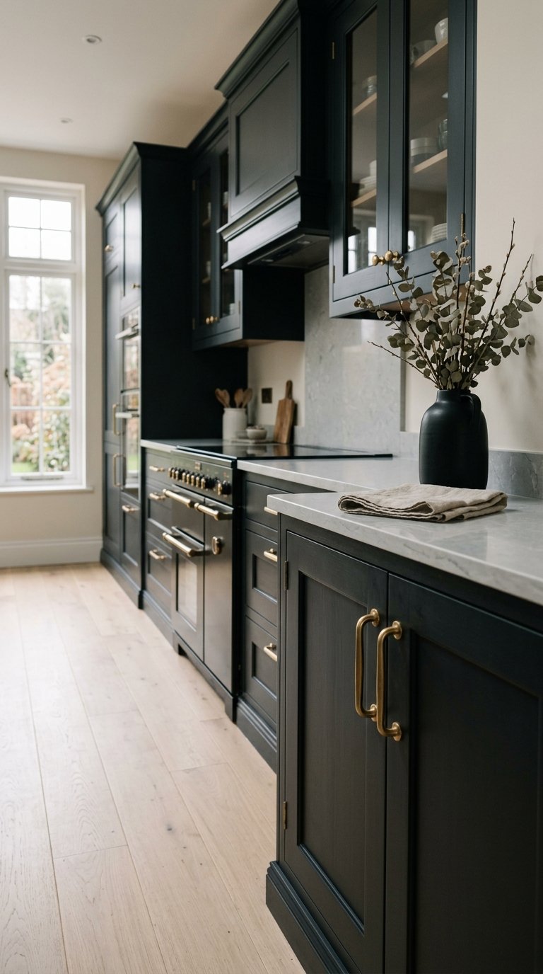 Shaker Cabinets Painted in a Dark Tone