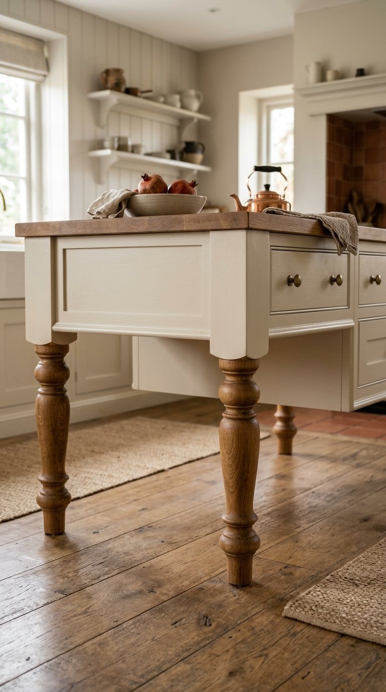 Shaker Style Island With Furniture Legs