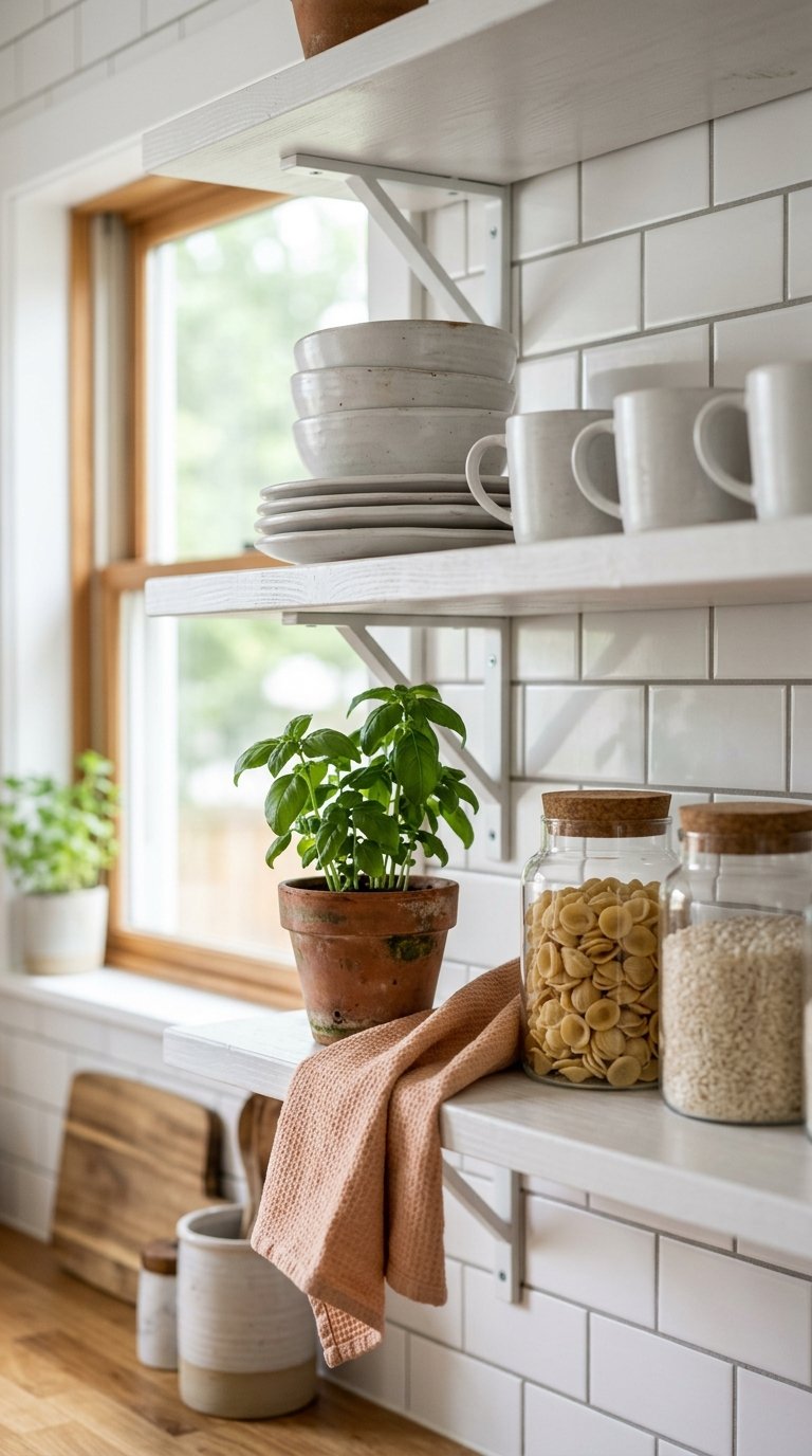 Style Your Kitchen Open Shelves for Summer