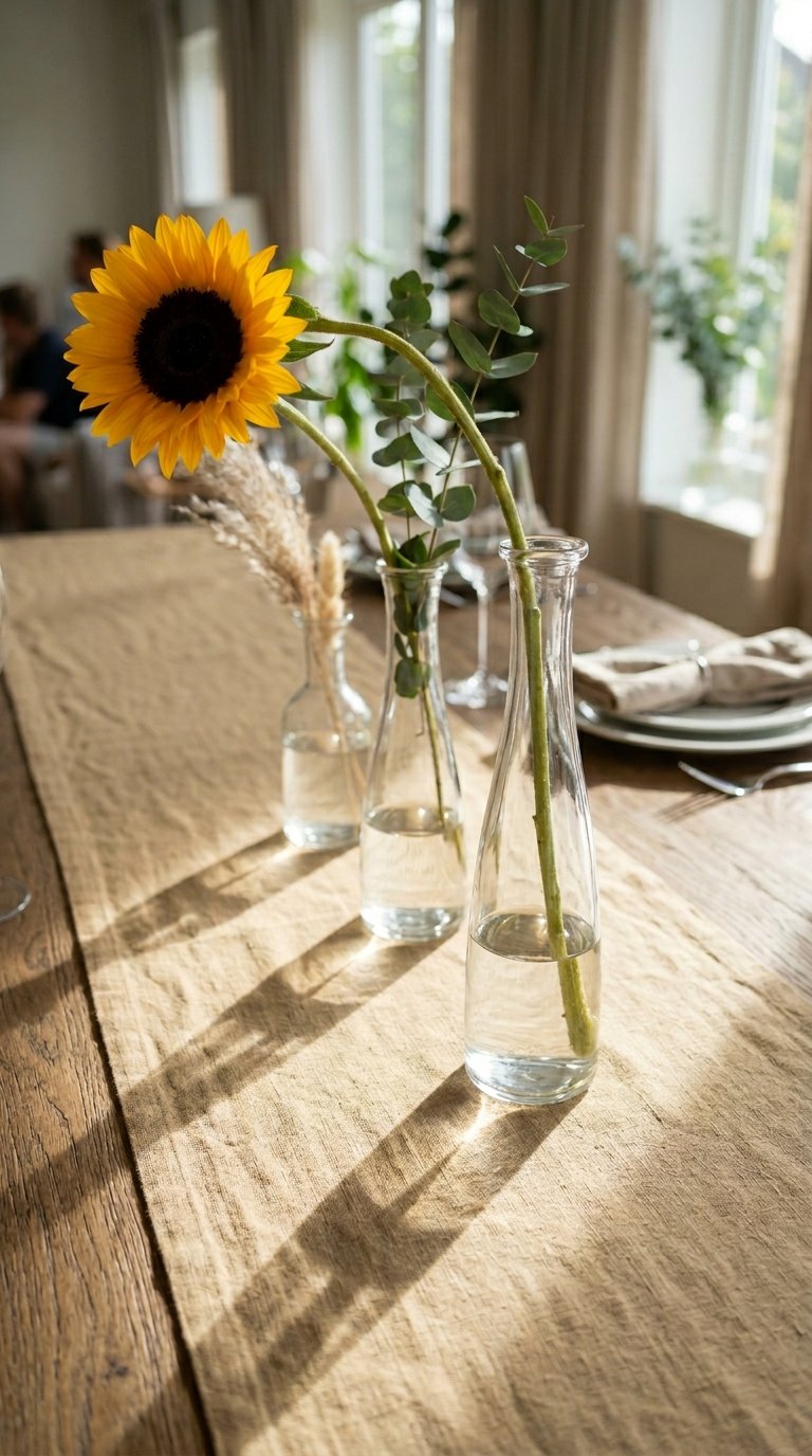 Style a Bud Vase Trio Down the Table Runner