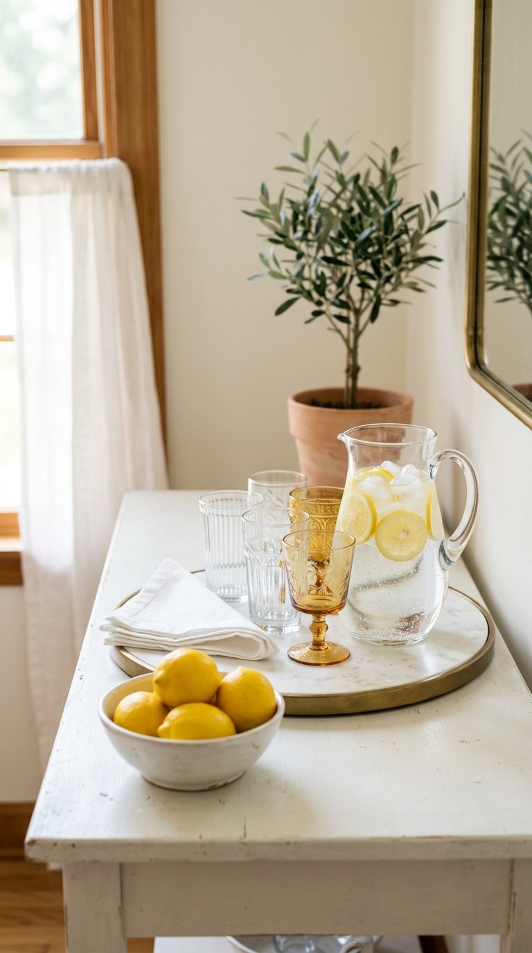  Style a Lemonade or Drinks Station on a Console Table