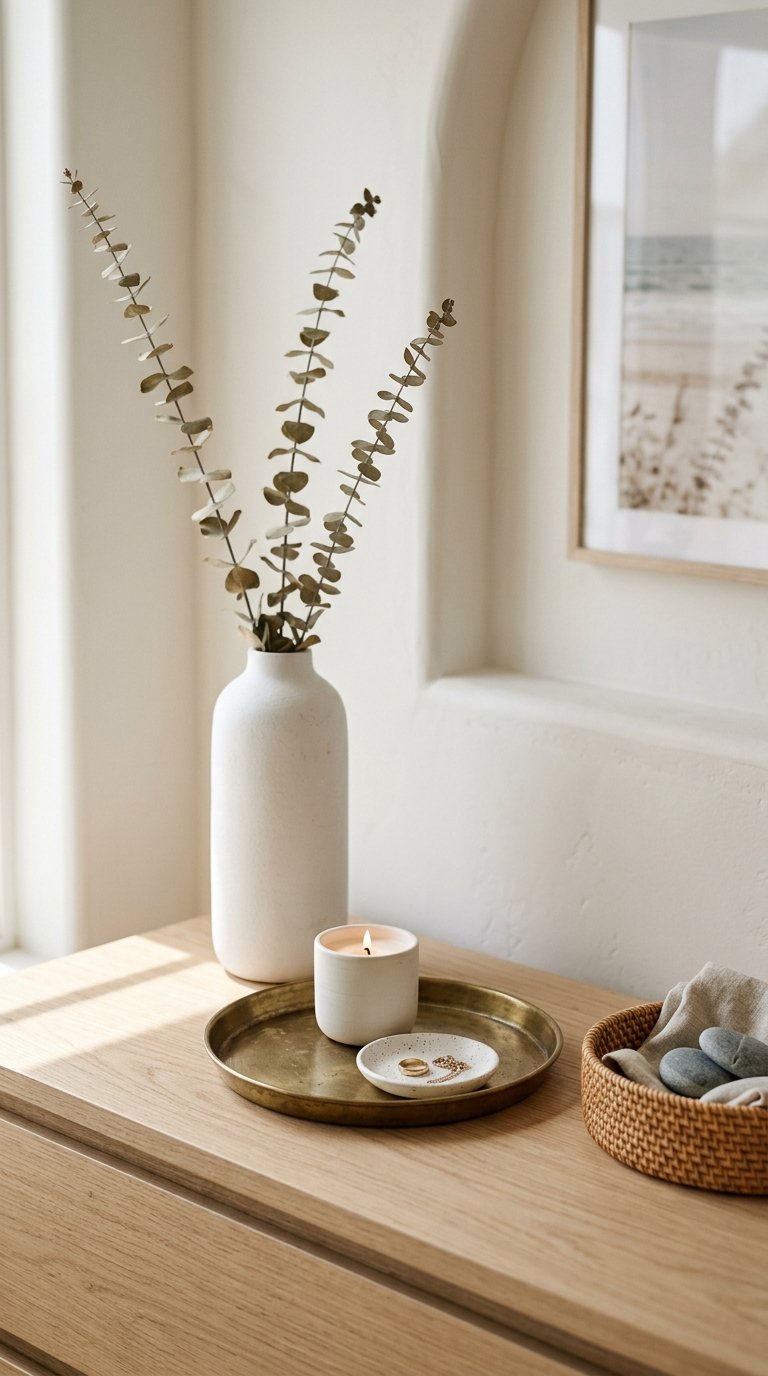 Style the Dresser Top as a Three-Height Vignette