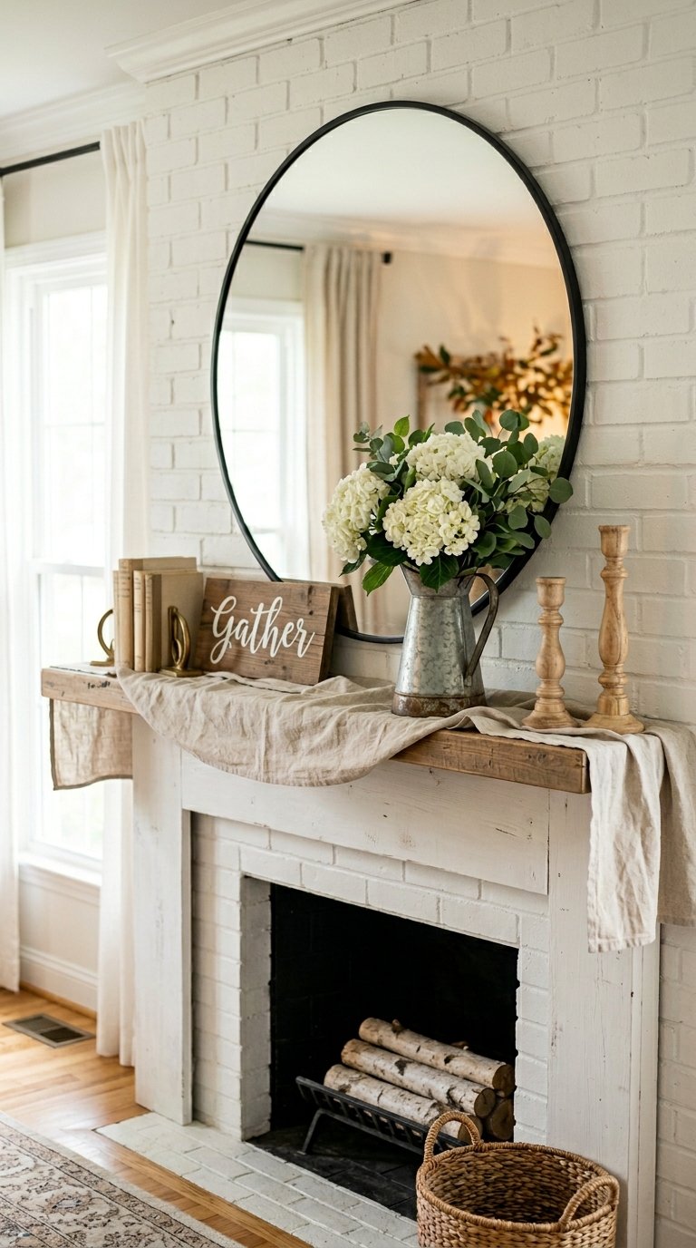 Summer Farmhouse Mantel