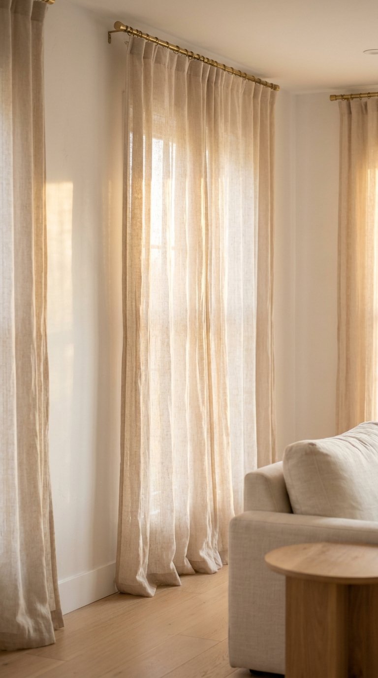 Swap Heavy Curtains for Sheer Linen Panels