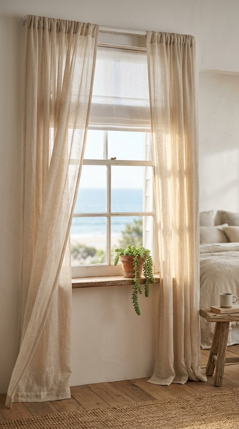 Swap Heavy Curtains for Sheer Linen Panels