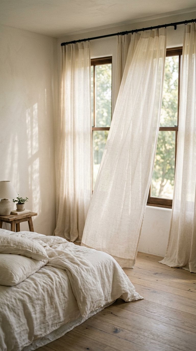 Swap Heavy Curtains for Sheer Linen Panels