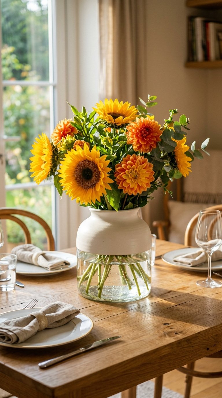 Swap Your Centerpiece for a Fresh Flower Arrangement
