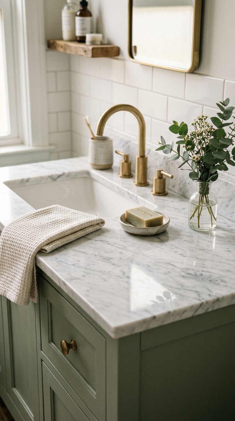 Swap Your Vanity Top for Carrara Marble