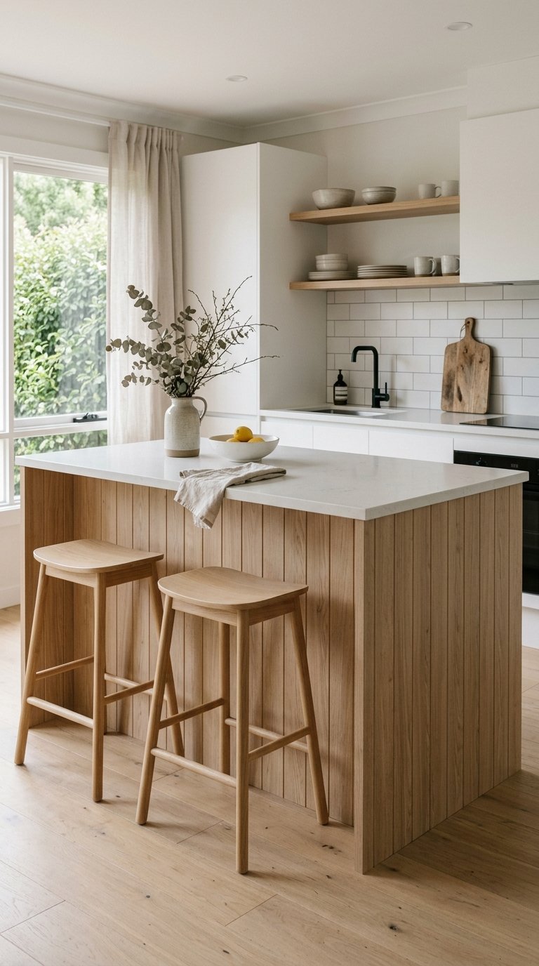 Tongue and Groove Wood Back Panel in a Natural Finish