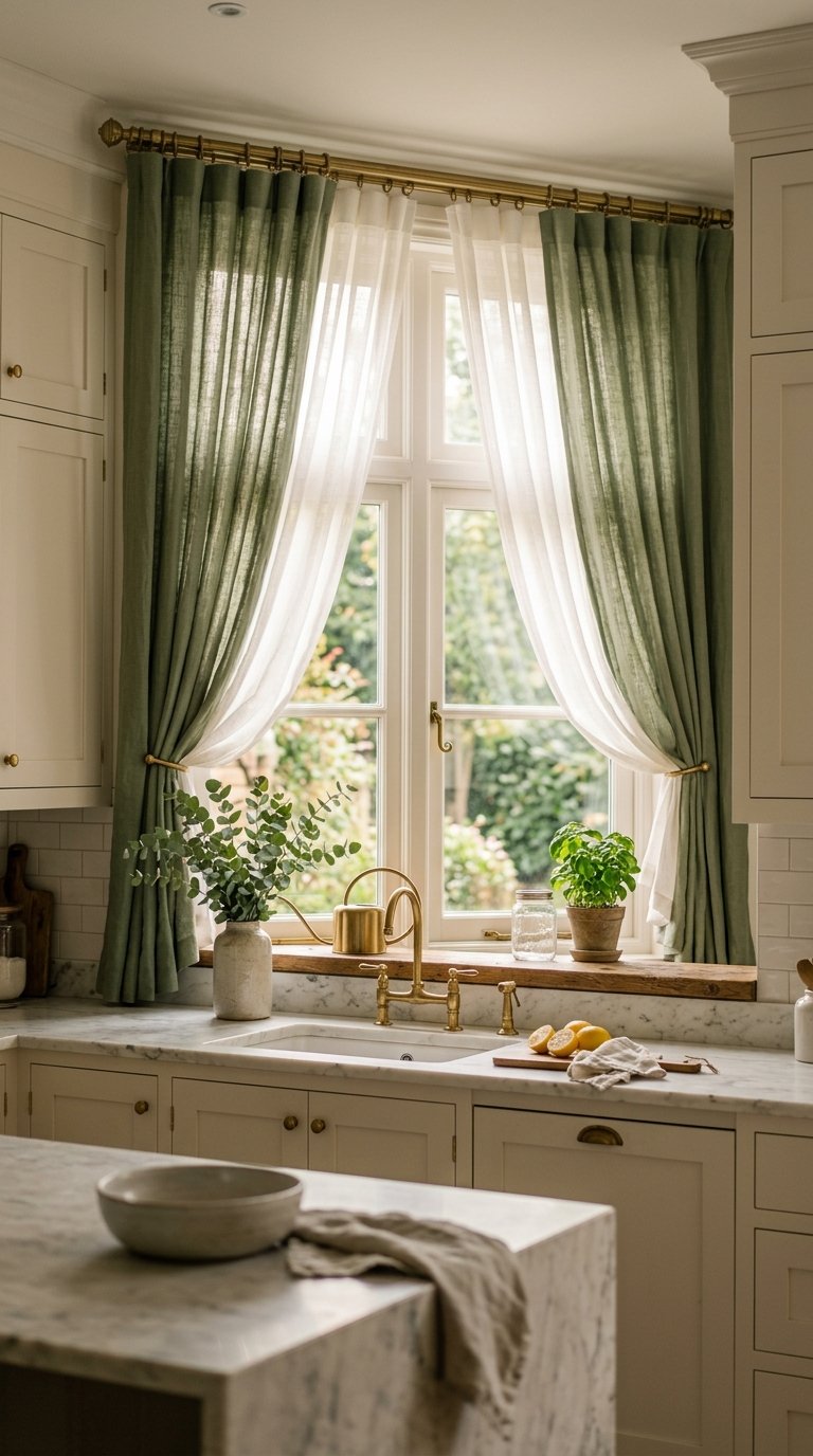 Two-Tone Layered Curtains for Depth and Color