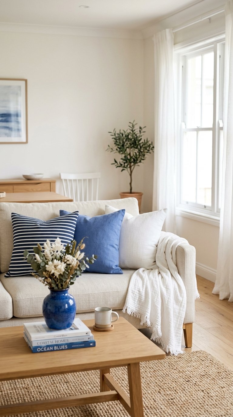  Use Blue and White Accents for an Instant Coastal Feel