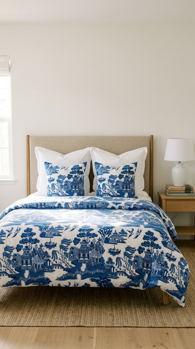 Use Blue and White Chinoiserie Bedding
