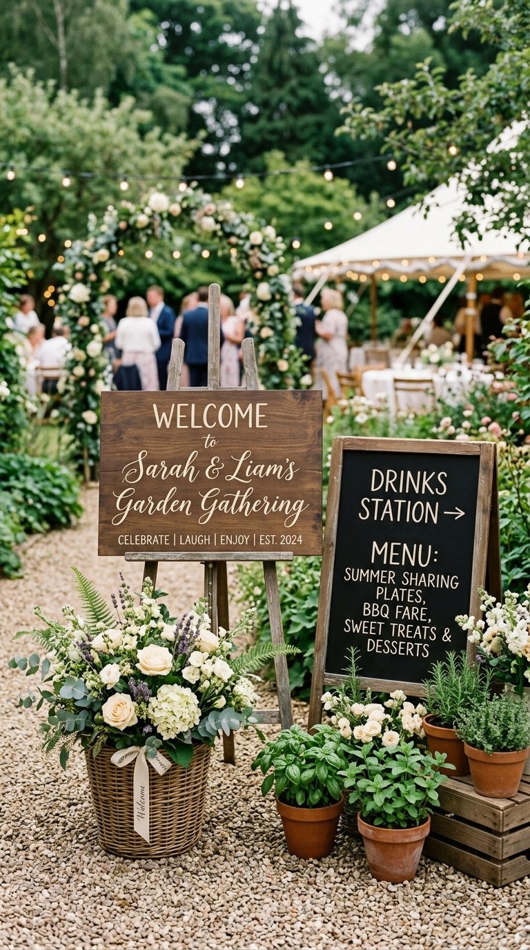 Use Chalkboard or Wooden Signage