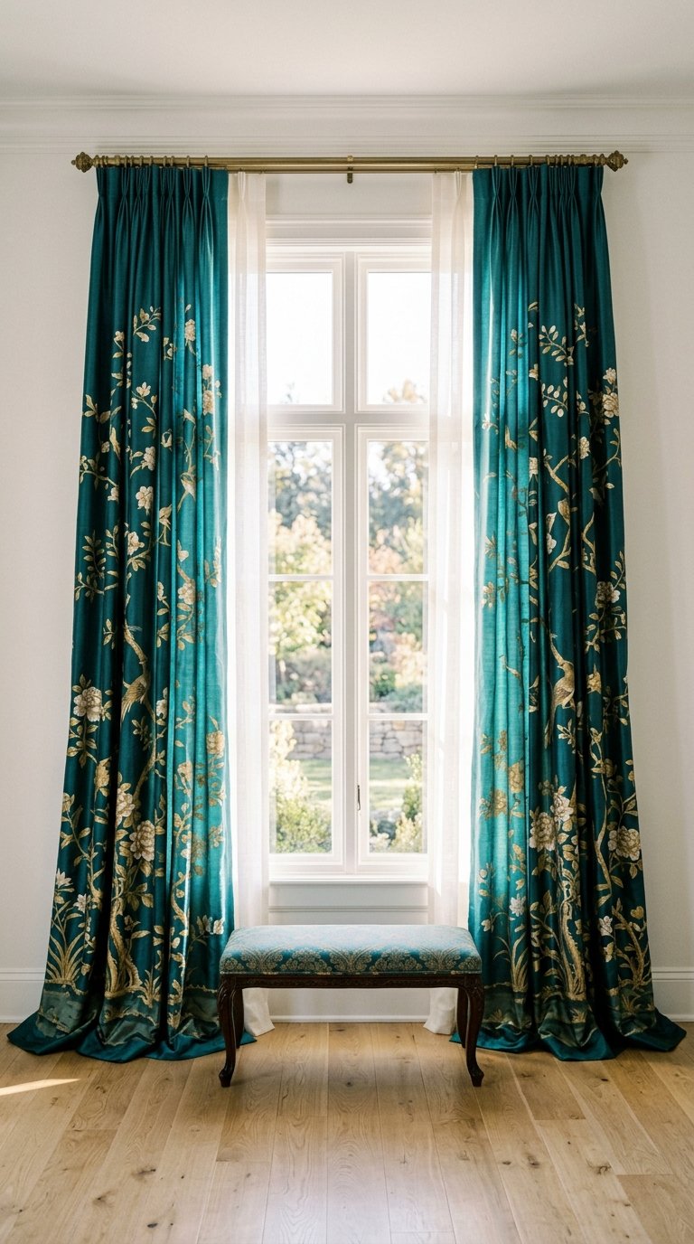 Use Chinoiserie Curtain Panels as a Room Feature