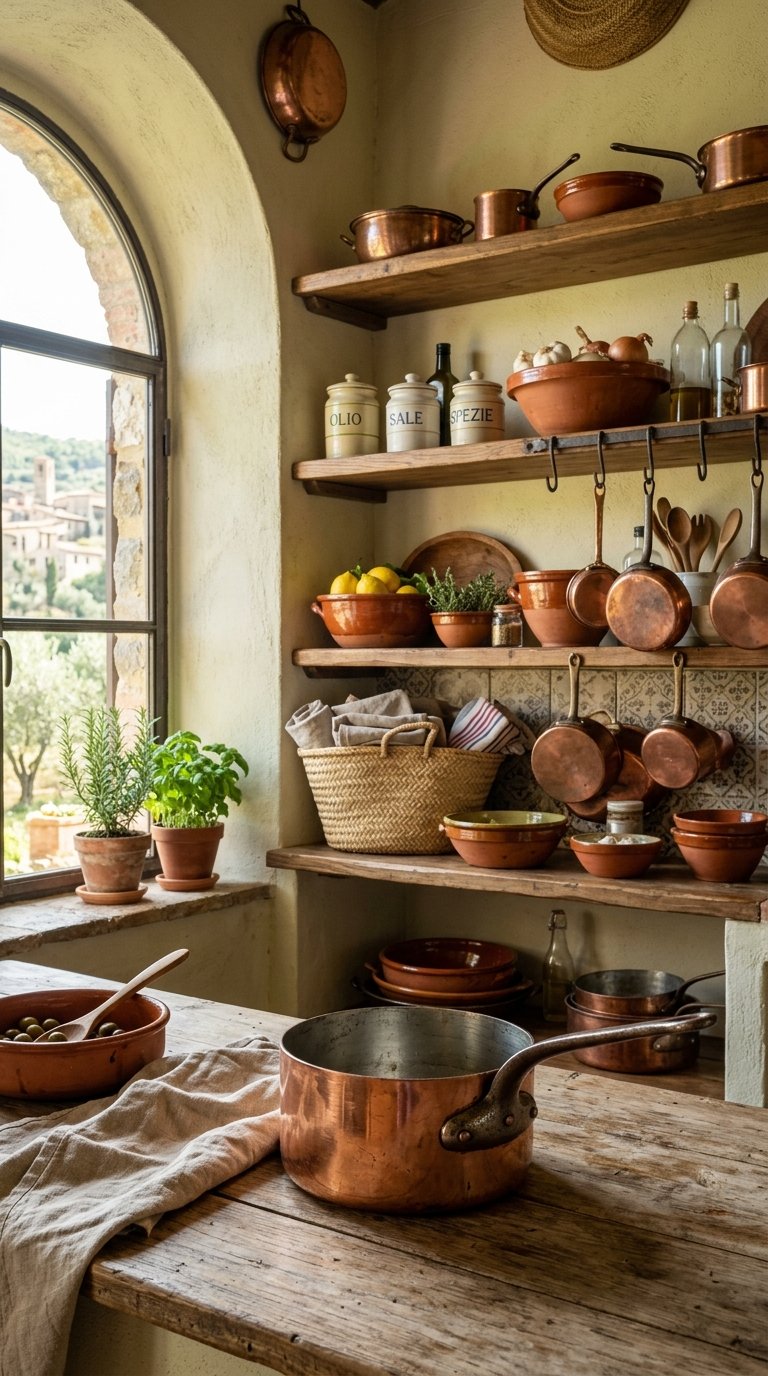 Use Copper or Terracotta Accessories Throughout