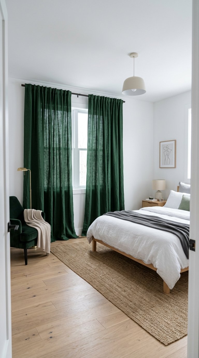 Use Dark Curtains to Anchor a Light Room