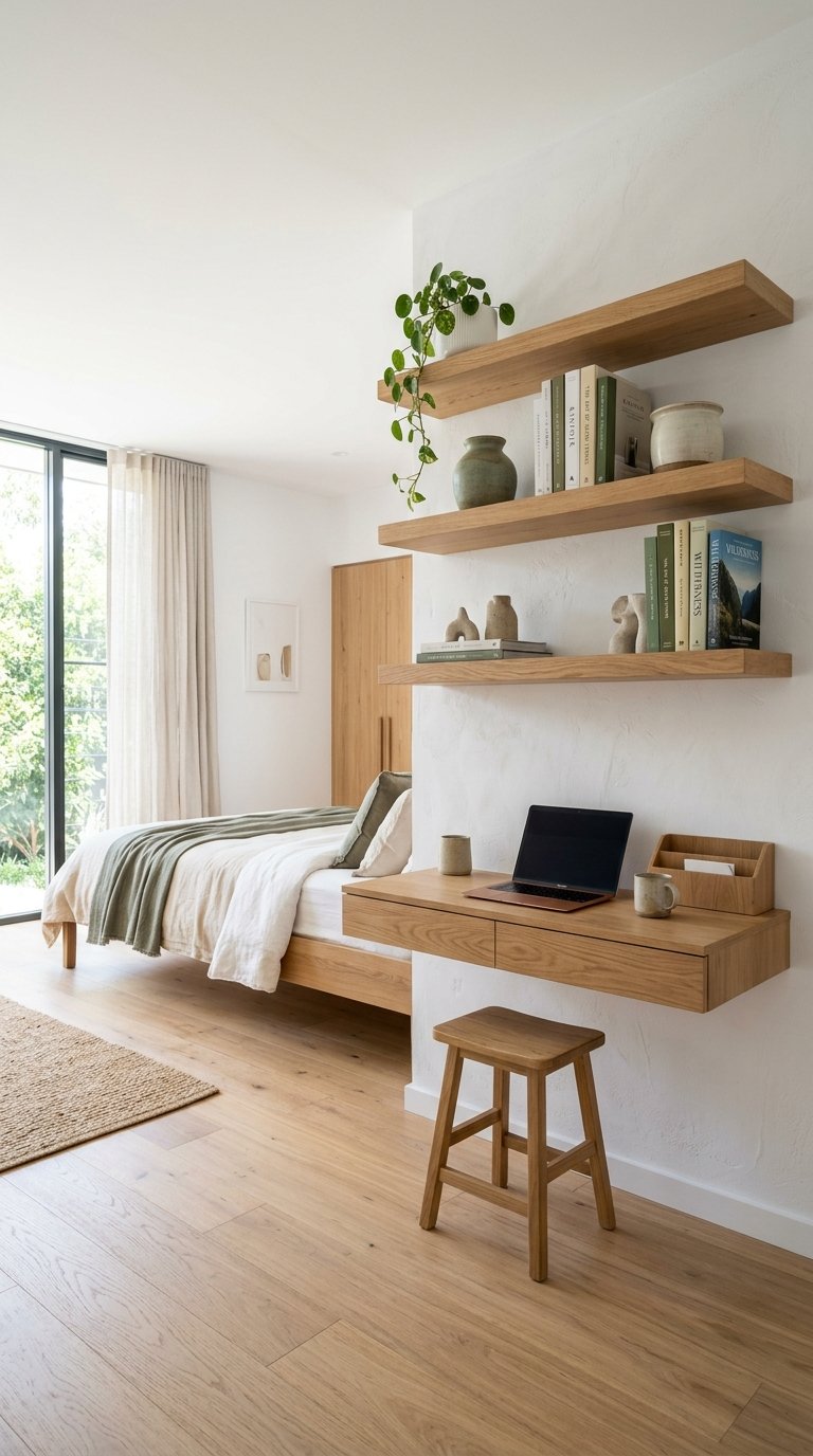 Use Floating Shelves Instead of Bulky Furniture