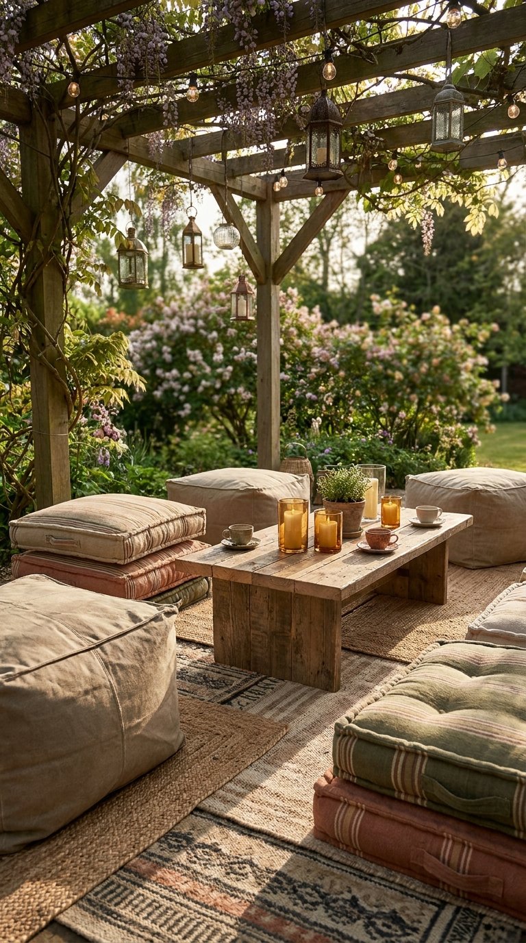Use Garden Poufs and Floor Cushions