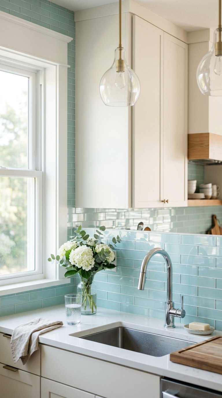 Use Glass Tile for a Light-Reflective Backsplash