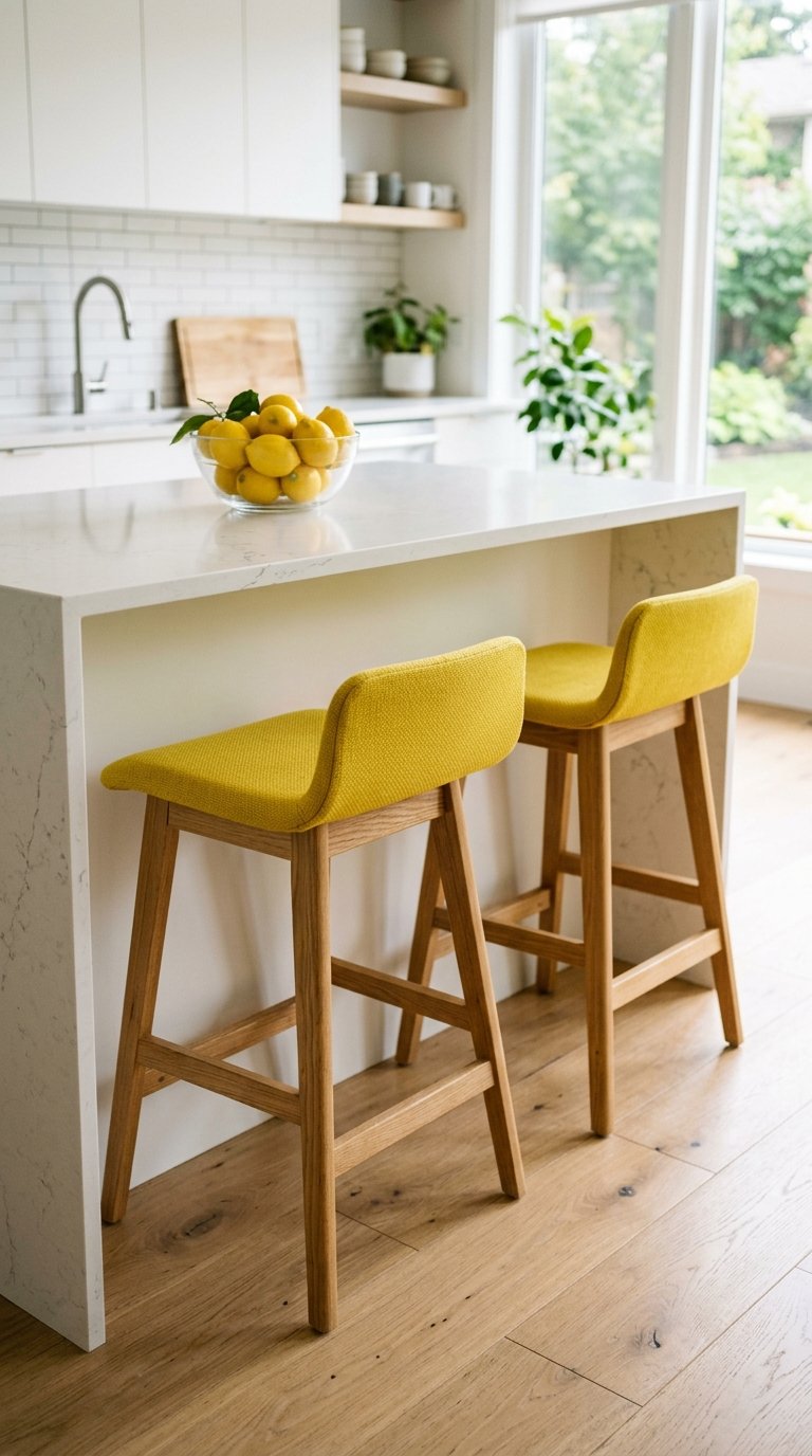 Use Lemon-Colored Barstools or Chair Cushions