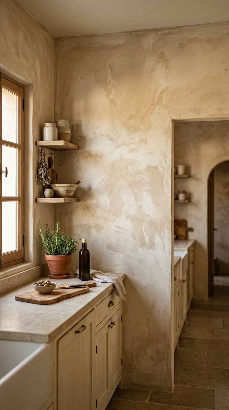 Use Limewash or Textured Paint on the Walls