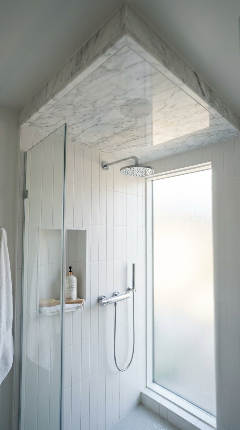 Use Marble on the Ceiling of a Shower Enclosure