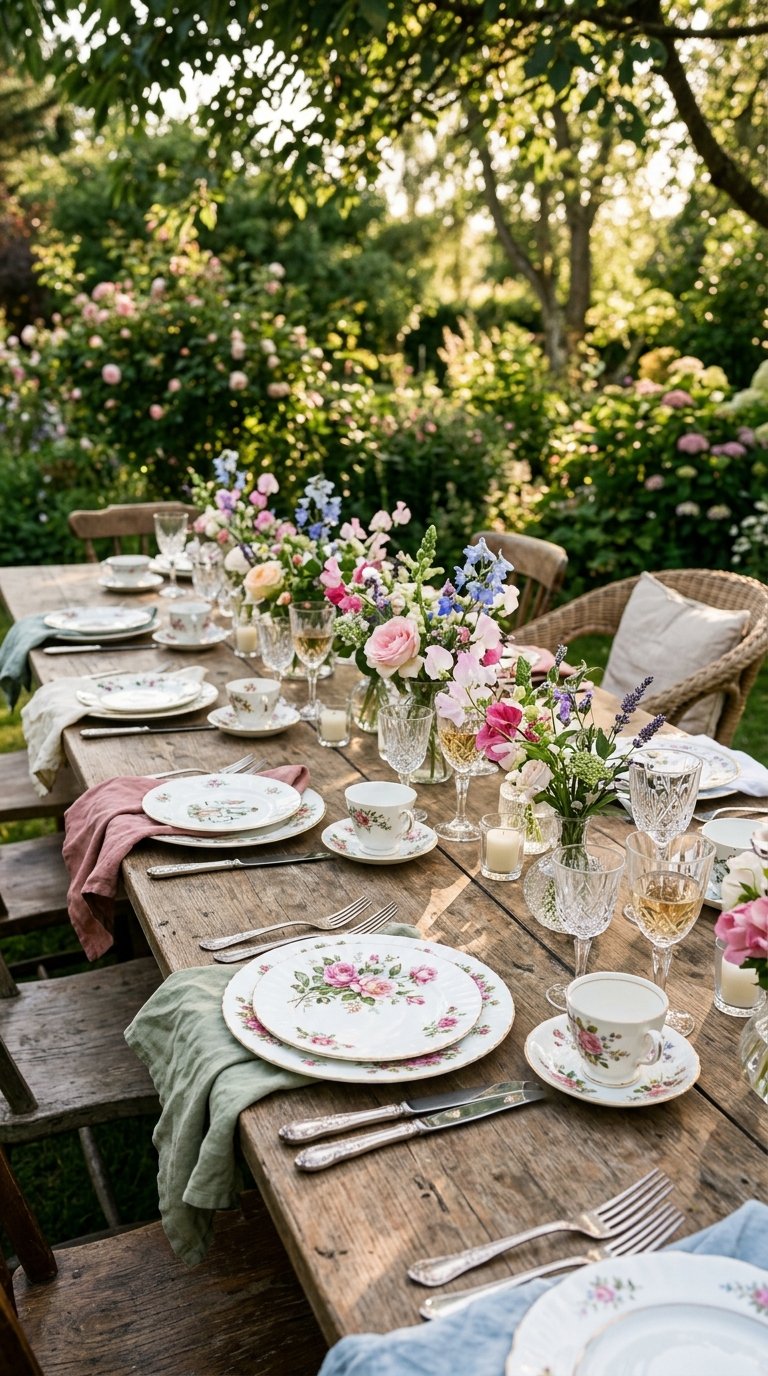 Use Mismatched Vintage China