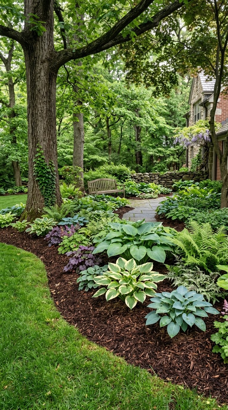 Use Mulch Beds to Replace Difficult Lawn Areas
