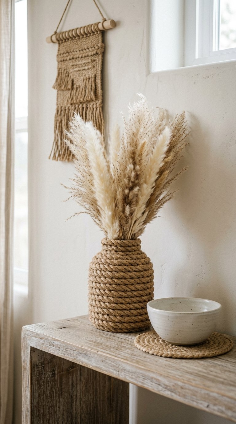 Use Rope or Jute Accents to Add Texture Without Clutter