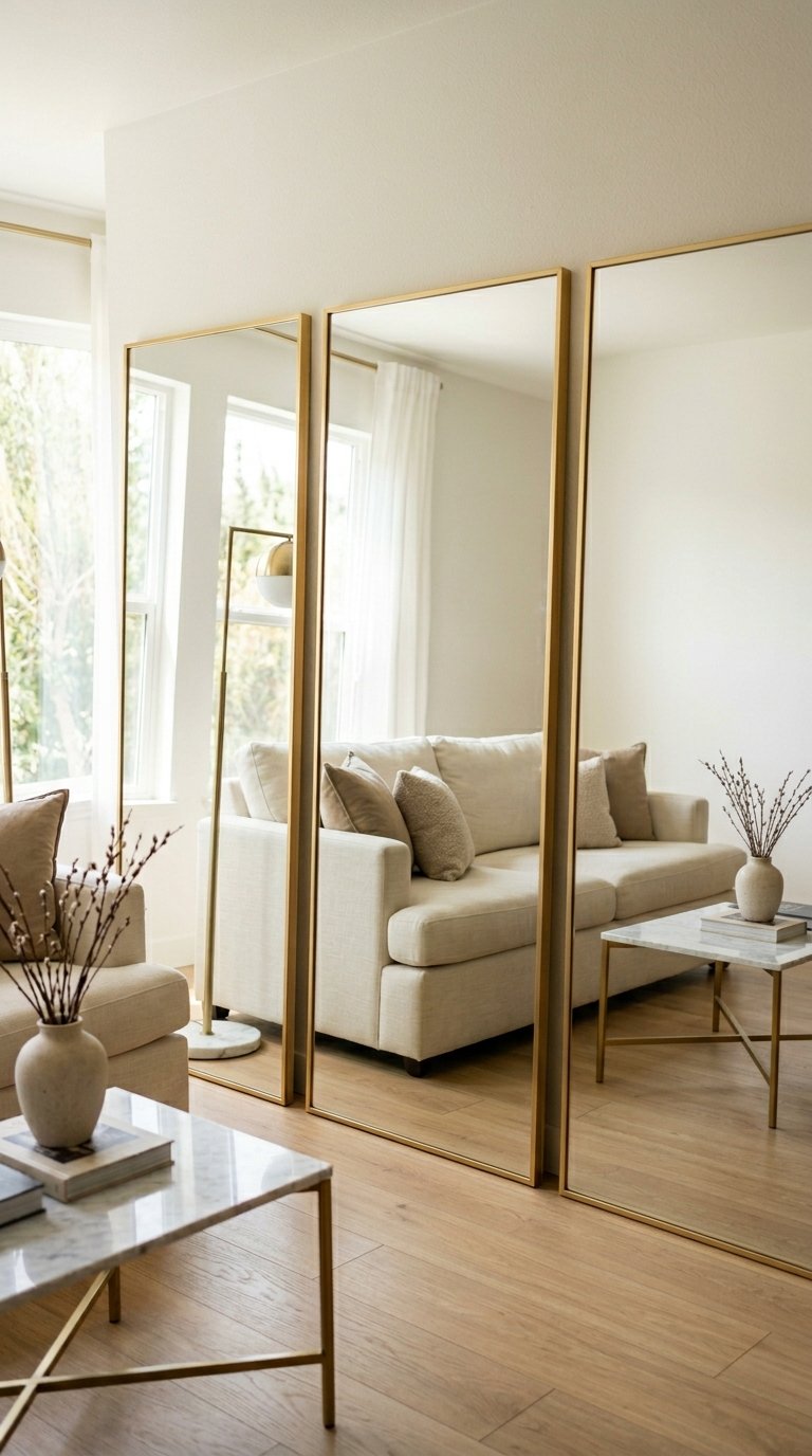 Use Tall Mirrors as a Zone Divider