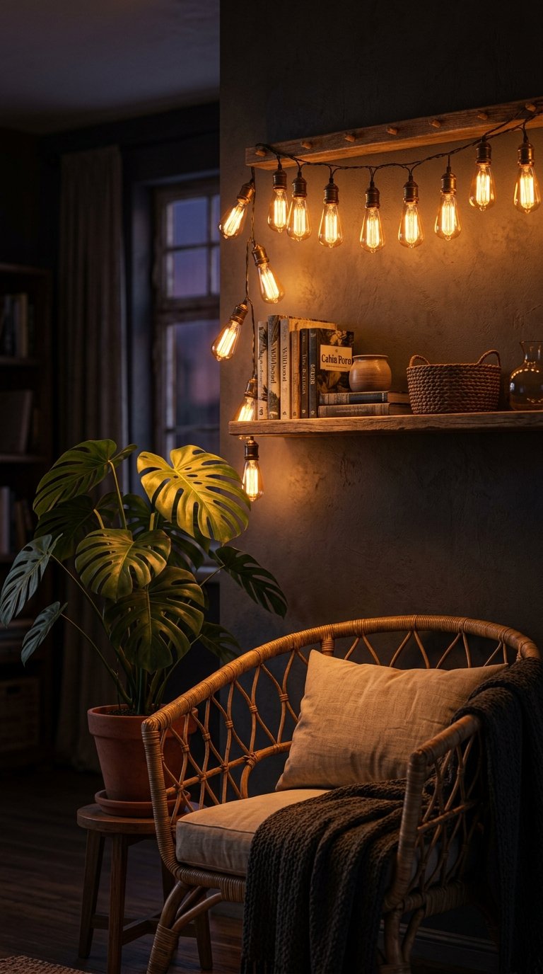 Use Warm Edison Bulb Lighting